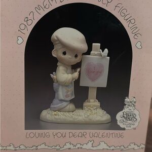Vintage Precious Moments Loving You Dear Valentine Figurine - Cream and Pink